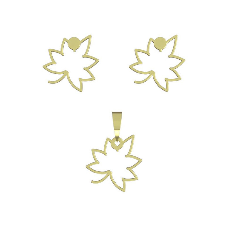 نیم ست طلا 18 عیار زنانه مدوپد مدل برگ کد NA16022 نیم ست طلا 18 عیار زنانه مدوپد مدل برگ کد NA16022