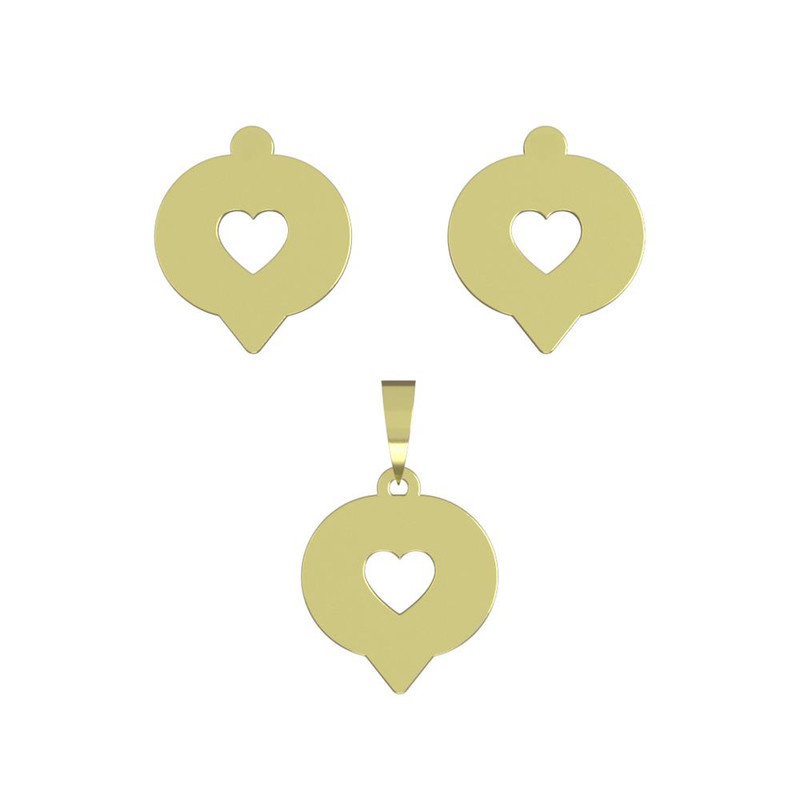 نیم ست طلا 18 عیار زنانه مدوپد مدل علامت قلب کد NA16034 نیم ست طلا 18 عیار زنانه مدوپد مدل علامت قلب کد NA16034