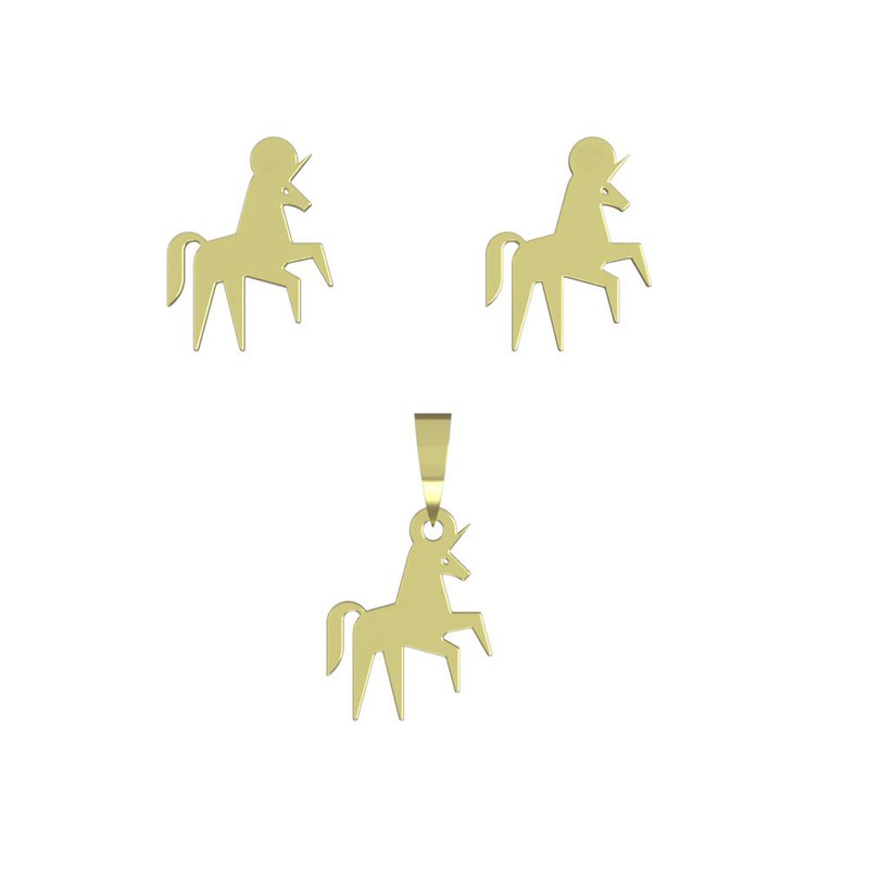 نیم ست طلا 18 عیار زنانه مدوپد مدل یونیکورن کد NA16067 نیم ست طلا 18 عیار زنانه مدوپد مدل یونیکورن کد NA16067