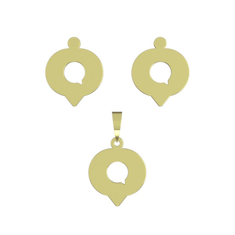 نیم ست طلا 18 عیار زنانه مدوپد مدل علامت کامنت کد NA16035 نیم ست طلا 18 عیار زنانه مدوپد مدل علامت کامنت کد NA16035