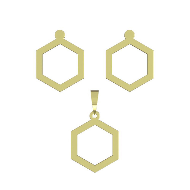 نیم ست طلا 18 عیار زنانه مدوپد مدل شش ضلعی کد NA16298 نیم ست طلا 18 عیار زنانه مدوپد مدل شش ضلعی کد NA16298