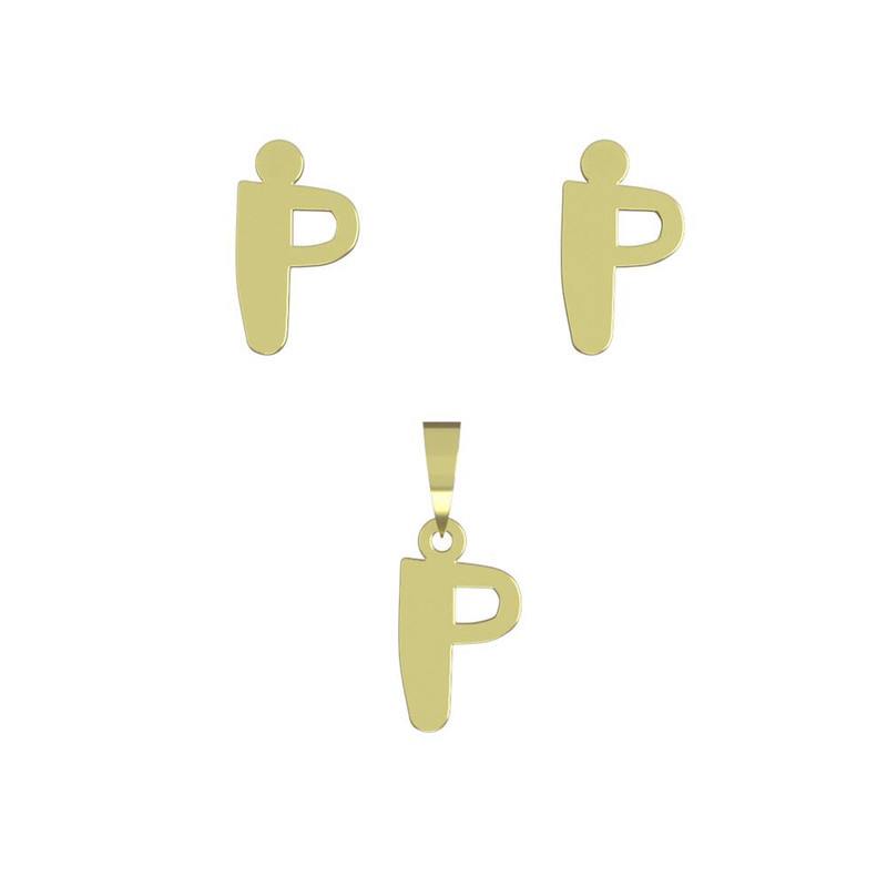 نیم ست طلا 18 عیار زنانه مدوپد مدل حرف P کد NA16635 نیم ست طلا 18 عیار زنانه مدوپد مدل حرف P کد NA16635