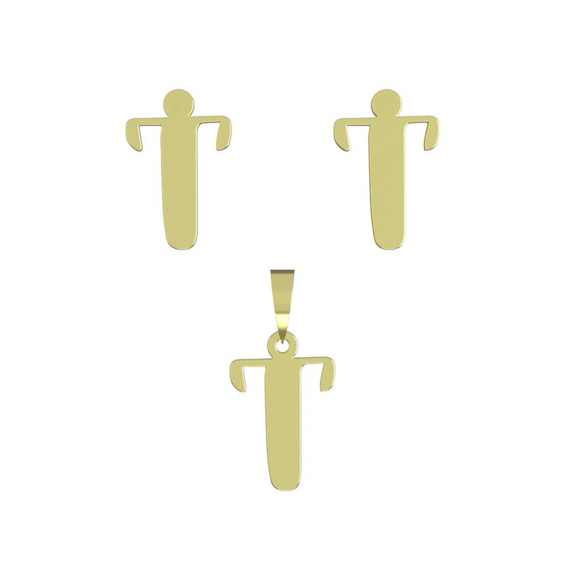 نیم ست طلا 18 عیار زنانه مدوپد مدل حرف T کد NA16651 نیم ست طلا 18 عیار زنانه مدوپد مدل حرف T کد NA16651