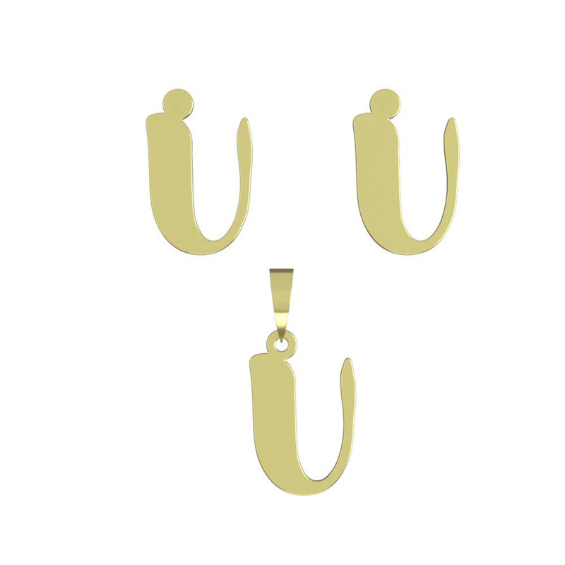 نیم ست طلا 18 عیار زنانه مدوپد مدل حرف U کد NA16652 نیم ست طلا 18 عیار زنانه مدوپد مدل حرف U کد NA16652