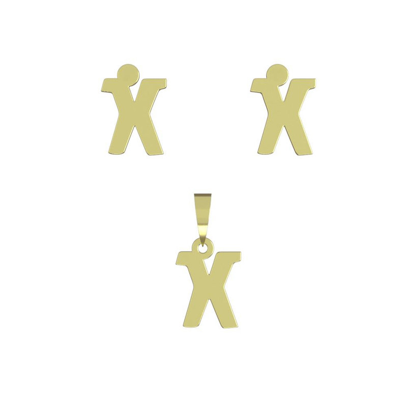 نیم ست طلا 18 عیار زنانه مدوپد مدل حرف X کد NA16663 نیم ست طلا 18 عیار زنانه مدوپد مدل حرف X کد NA16663