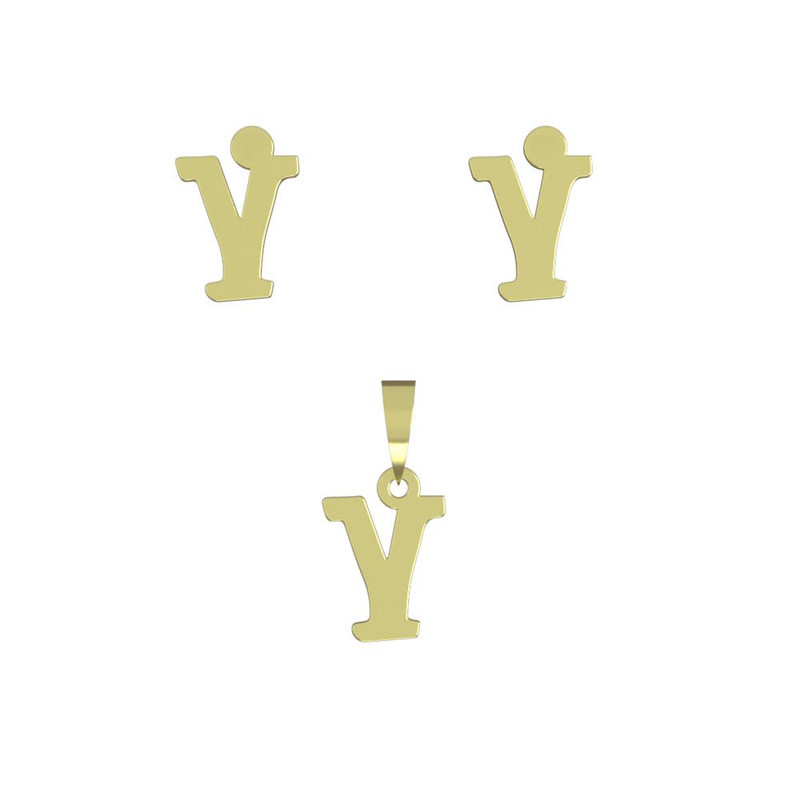 نیم ست طلا 18 عیار زنانه مدوپد مدل حرف Y کد NA16664