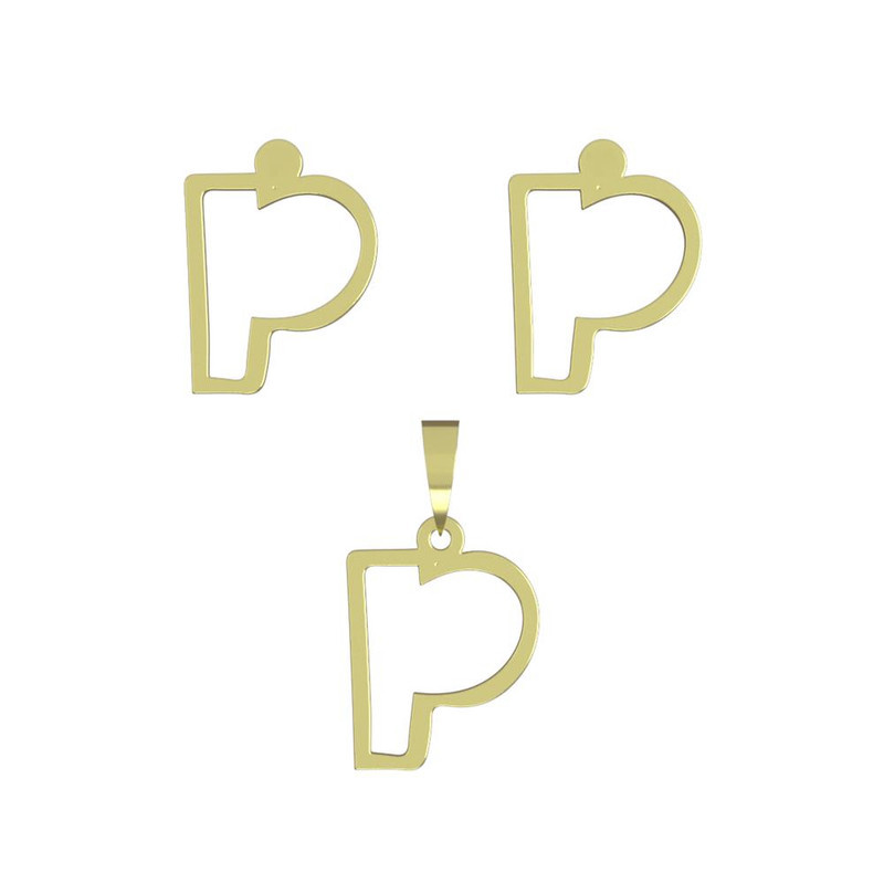 نیم ست طلا 18 عیار زنانه مدوپد مدل حرف P کد NA16696 نیم ست طلا 18 عیار زنانه مدوپد مدل حرف P کد NA16696