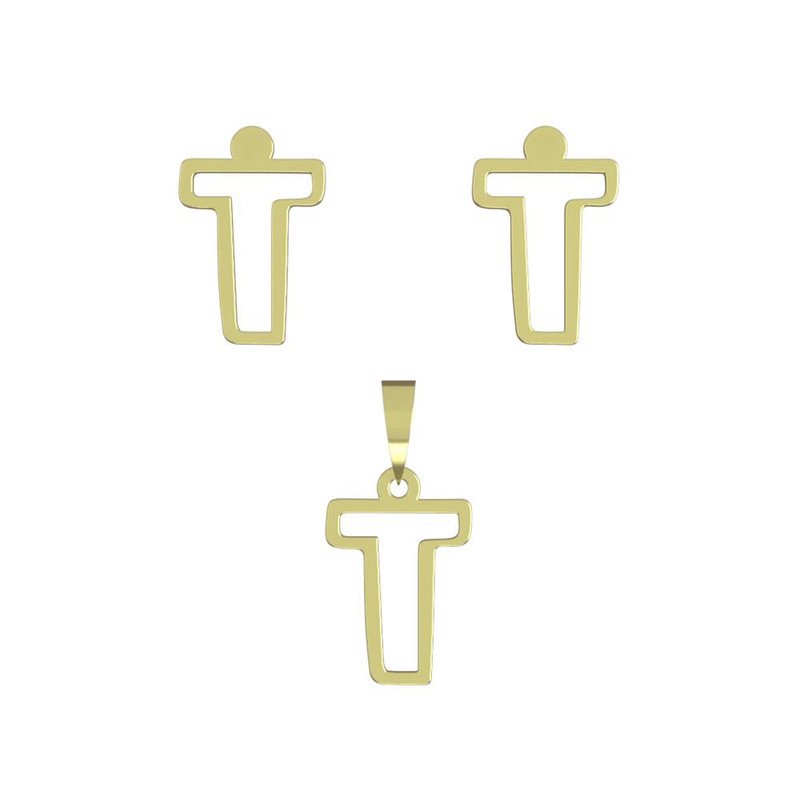 نیم ست طلا 18 عیار زنانه مدوپد مدل حرف T کد NA16700 نیم ست طلا 18 عیار زنانه مدوپد مدل حرف T کد NA16700