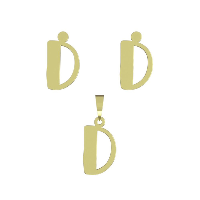 نیم ست طلا 18 عیار زنانه مدوپد مدل حرف D کد NA16710 نیم ست طلا 18 عیار زنانه مدوپد مدل حرف D کد NA16710