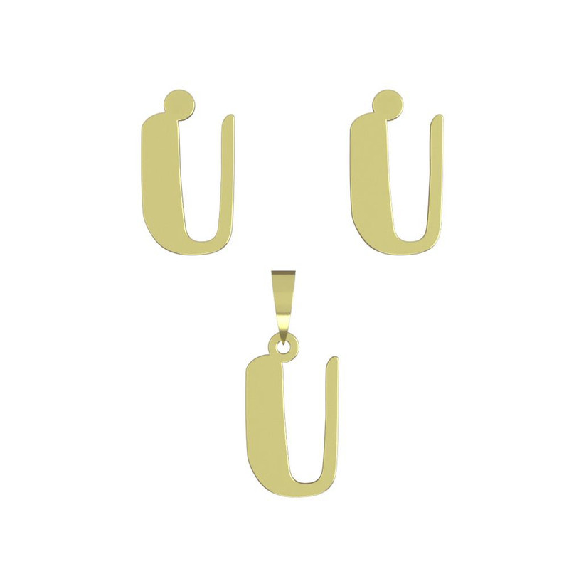 نیم ست طلا 18 عیار زنانه مدوپد مدل حرف U کد NA16727 نیم ست طلا 18 عیار زنانه مدوپد مدل حرف U کد NA16727