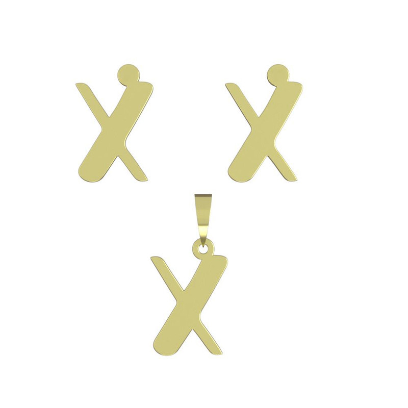 نیم ست طلا 18 عیار زنانه مدوپد مدل حرف X کد NA16730 نیم ست طلا 18 عیار زنانه مدوپد مدل حرف X کد NA16730