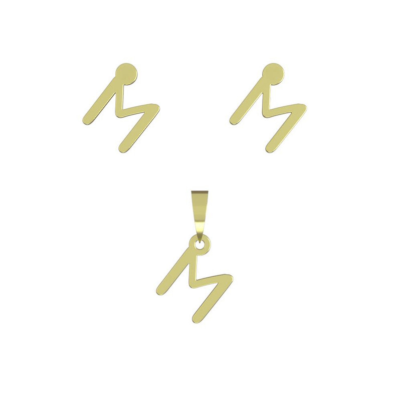 نیم ست طلا 18 عیار زنانه مدوپد مدل حرف M کد NA16793 نیم ست طلا 18 عیار زنانه مدوپد مدل حرف M کد NA16793