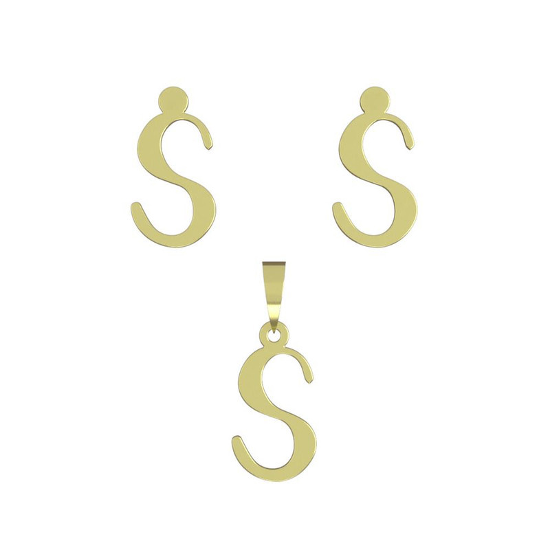 نیم ست طلا 18 عیار زنانه مدوپد مدل حرف S کد NA16807 نیم ست طلا 18 عیار زنانه مدوپد مدل حرف S کد NA16807