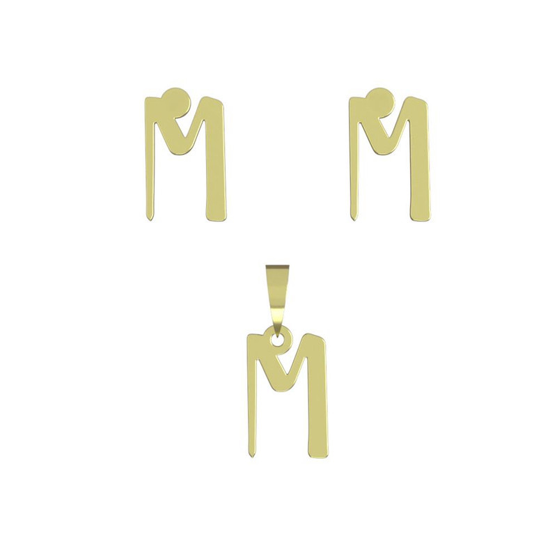 نیم ست طلا 18 عیار زنانه مدوپد مدل حرف M کد NA16821 نیم ست طلا 18 عیار زنانه مدوپد مدل حرف M کد NA16821