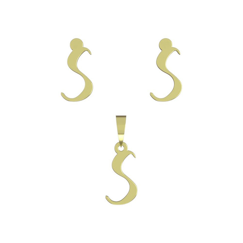 نیم ست طلا 18 عیار زنانه مدوپد مدل حرف S کد NA16827 نیم ست طلا 18 عیار زنانه مدوپد مدل حرف S کد NA16827