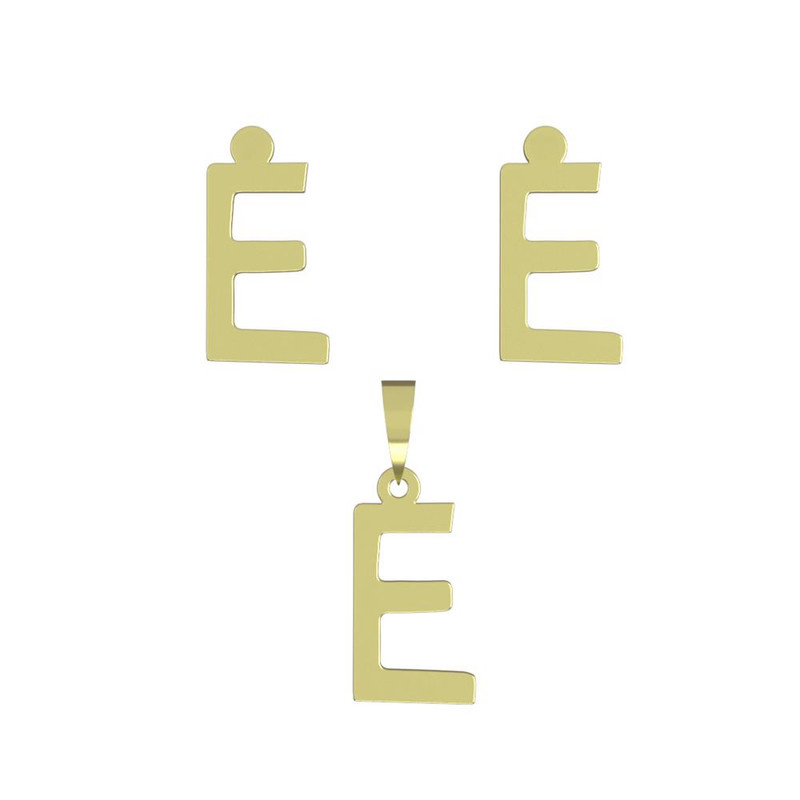 نیم ست طلا 18 عیار زنانه مدوپد مدل حرف E کد NA16839 نیم ست طلا 18 عیار زنانه مدوپد مدل حرف E کد NA16839