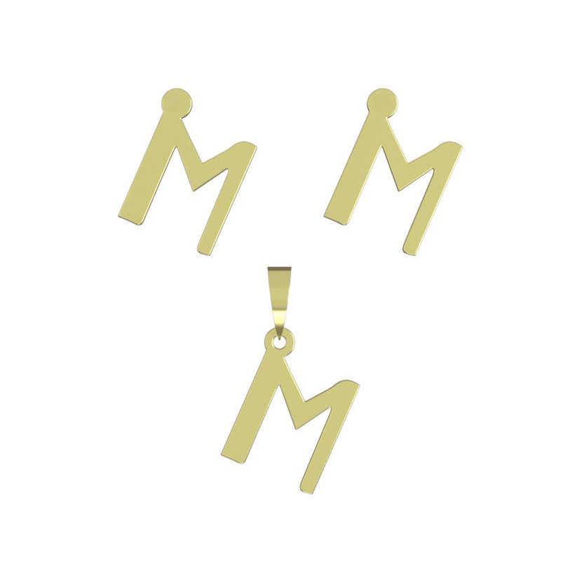 نیم ست طلا 18 عیار زنانه مدوپد مدل حرف M کد NA16847 نیم ست طلا 18 عیار زنانه مدوپد مدل حرف M کد NA16847