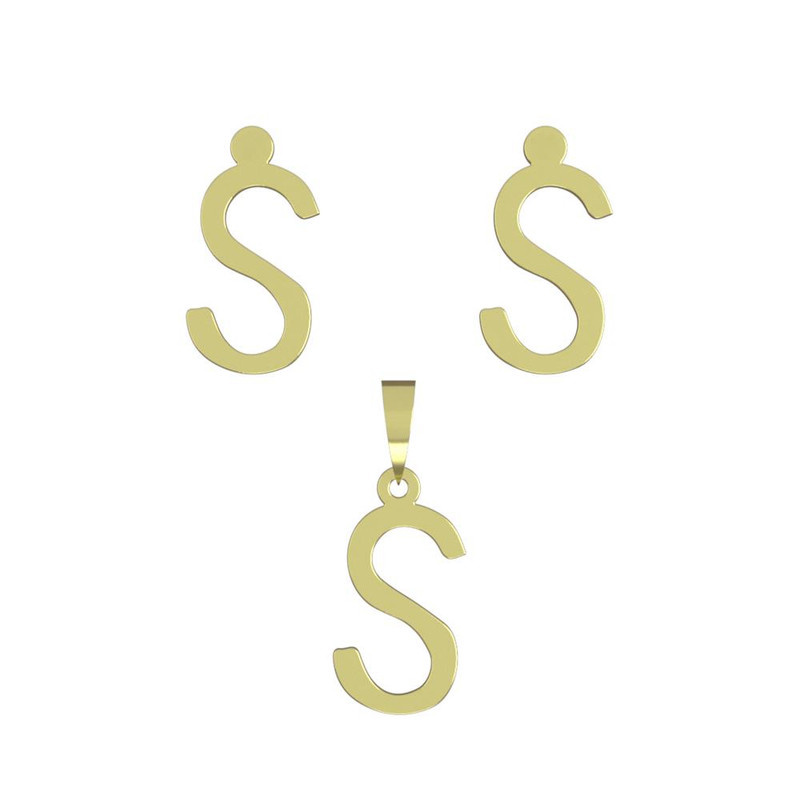 نیم ست طلا 18 عیار زنانه مدوپد مدل حرف S کد NA16853 نیم ست طلا 18 عیار زنانه مدوپد مدل حرف S کد NA16853