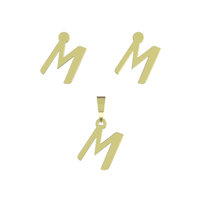 نیم ست طلا 18 عیار زنانه مدوپد مدل حرف M کد NA16873 نیم ست طلا 18 عیار زنانه مدوپد مدل حرف M کد NA16873