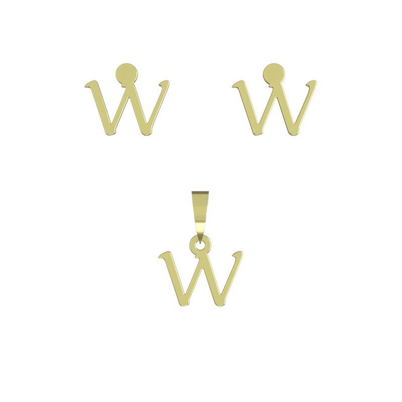 نیم ست طلا 18 عیار زنانه مدوپد مدل حرف W کد NA16935 نیم ست طلا 18 عیار زنانه مدوپد مدل حرف W کد NA16935