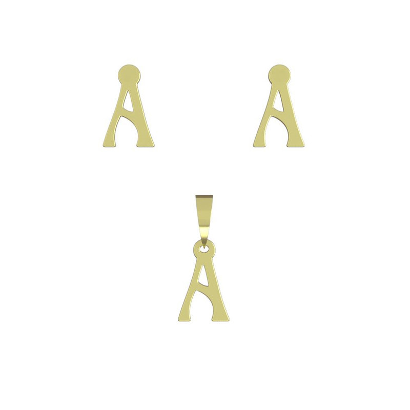 نیم ست طلا 18 عیار زنانه مدوپد مدل حرف A کد NA17121 نیم ست طلا 18 عیار زنانه مدوپد مدل حرف A کد NA17121