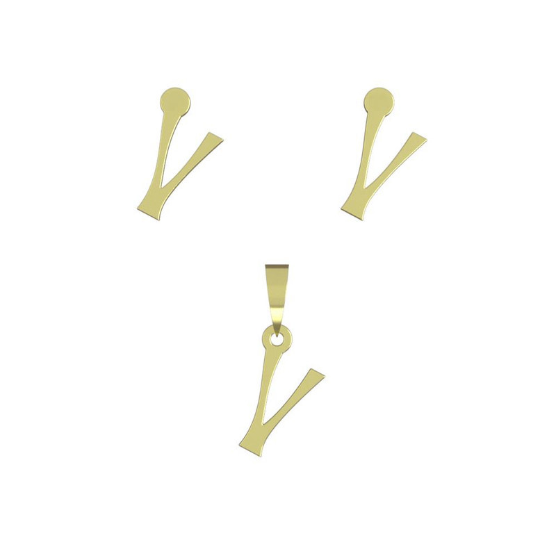 نیم ست طلا 18 عیار زنانه مدوپد مدل حرف V کد NA17141 نیم ست طلا 18 عیار زنانه مدوپد مدل حرف V کد NA17141