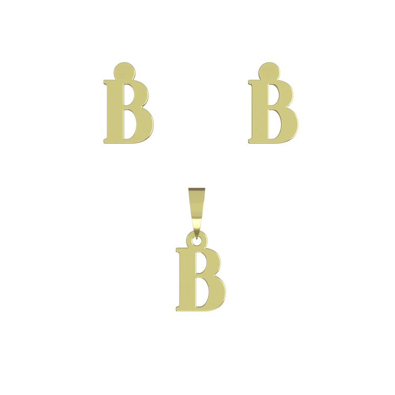 نیم ست طلا 18 عیار زنانه مدوپد مدل حرف B کد NA17148 نیم ست طلا 18 عیار زنانه مدوپد مدل حرف B کد NA17148