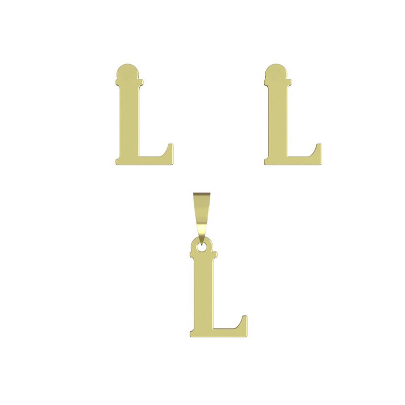 نیم ست طلا 18 عیار زنانه مدوپد مدل حرف L کد NA17158 نیم ست طلا 18 عیار زنانه مدوپد مدل حرف L کد NA17158