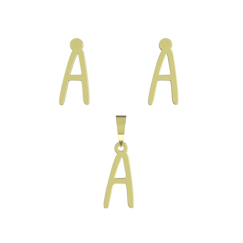 نیم ست طلا 18 عیار زنانه مدوپد مدل حرف A کد NA17173 نیم ست طلا 18 عیار زنانه مدوپد مدل حرف A کد NA17173