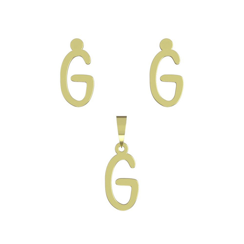 نیم ست طلا 18 عیار زنانه مدوپد مدل حرف G کد NA17179 نیم ست طلا 18 عیار زنانه مدوپد مدل حرف G کد NA17179