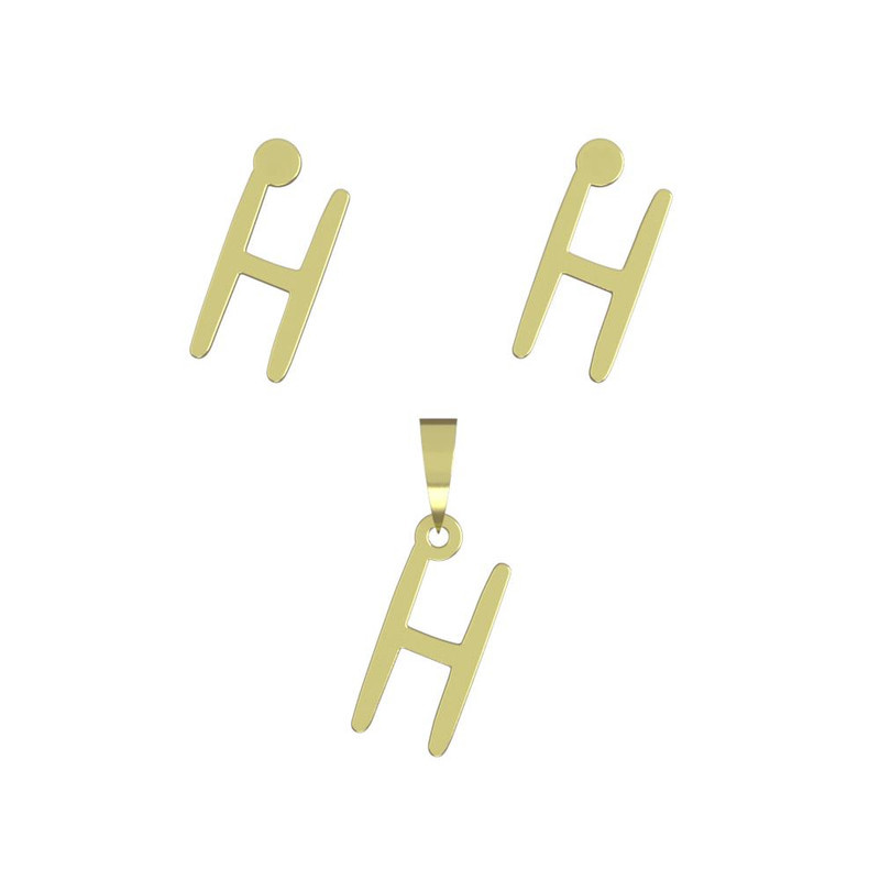 نیم ست طلا 18 عیار زنانه مدوپد مدل حرف H کد NA17180 نیم ست طلا 18 عیار زنانه مدوپد مدل حرف H کد NA17180