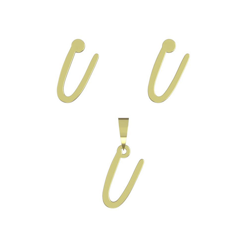 نیم ست طلا 18 عیار زنانه مدوپد مدل حرف U کد NA17193 نیم ست طلا 18 عیار زنانه مدوپد مدل حرف U کد NA17193