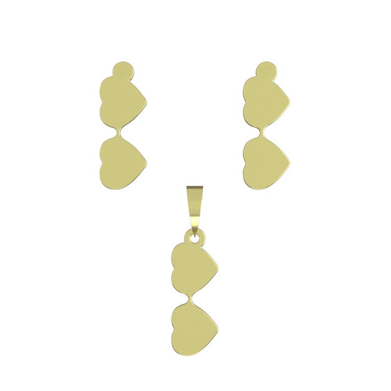 نیم ست طلا 18 عیار زنانه مدوپد مدل عینک کد NA17316