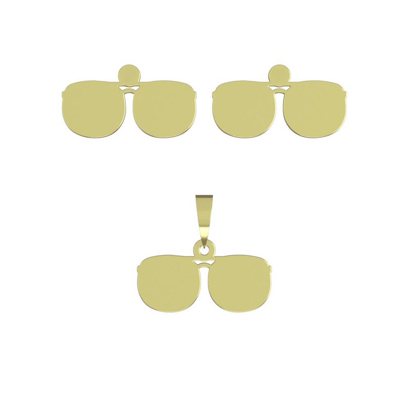 نیم ست طلا 18 عیار زنانه مدوپد مدل عینک کد NA17318