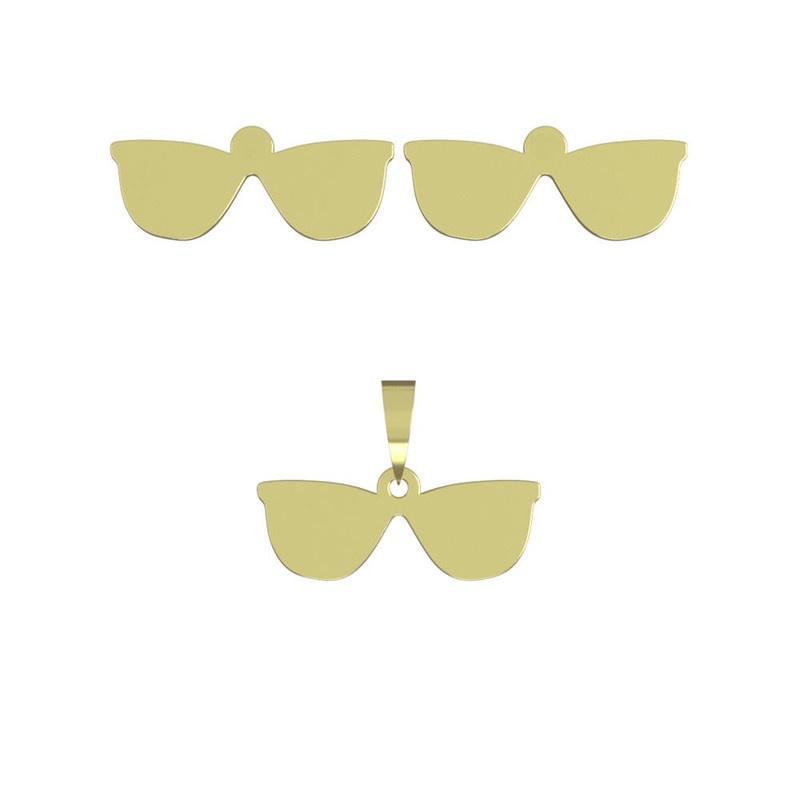 نیم ست طلا 18 عیار زنانه مدوپد مدل عینک کد NA17319