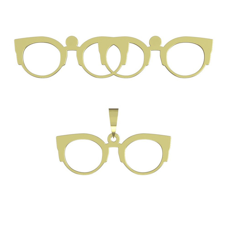 نیم ست طلا 18 عیار زنانه مدوپد مدل عینک کد NA17341