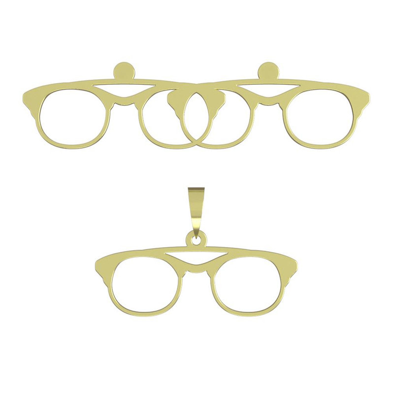 نیم ست طلا 18 عیار زنانه مدوپد مدل عینک کد NA17371 نیم ست طلا 18 عیار زنانه مدوپد مدل عینک کد NA17371