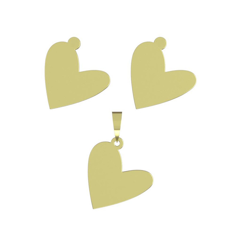 نیم ست طلا 18 عیار زنانه مدوپد مدل قلب کد NA17571 نیم ست طلا 18 عیار زنانه مدوپد مدل قلب کد NA17571