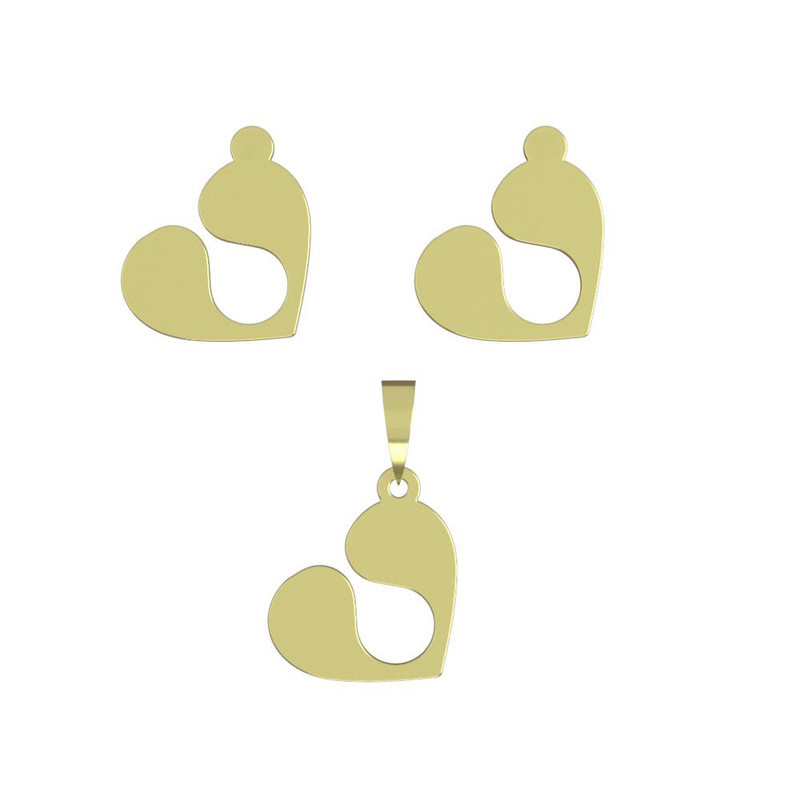 نیم ست طلا 18 عیار زنانه مدوپد مدل قلب کد NA17634