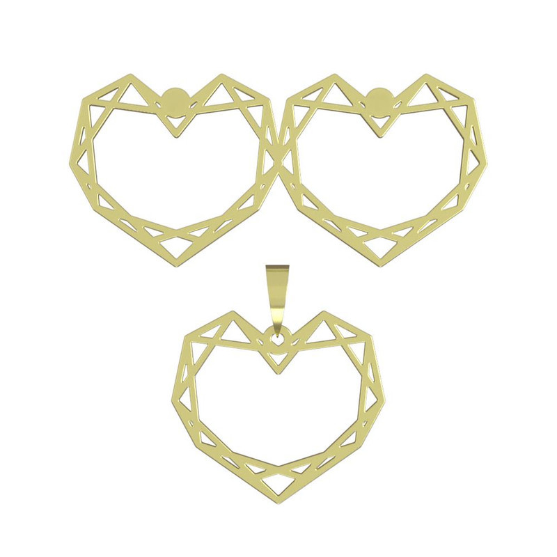 نیم ست طلا 18 عیار زنانه مدوپد مدل قلب کد NA17692 نیم ست طلا 18 عیار زنانه مدوپد مدل قلب کد NA17692