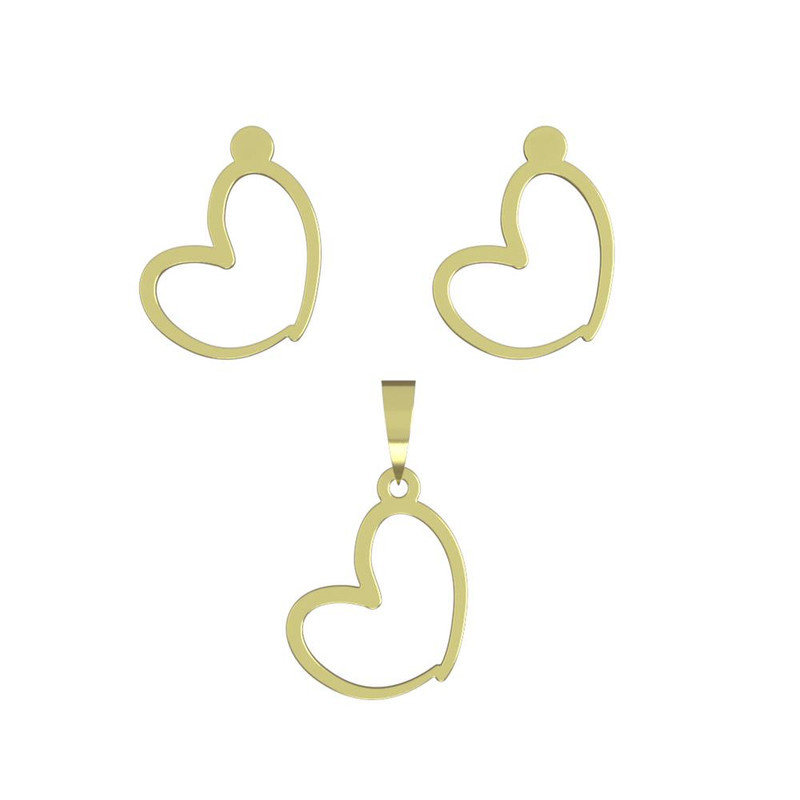 نیم ست طلا 18 عیار زنانه مدوپد مدل قلب کد NA17726 نیم ست طلا 18 عیار زنانه مدوپد مدل قلب کد NA17726