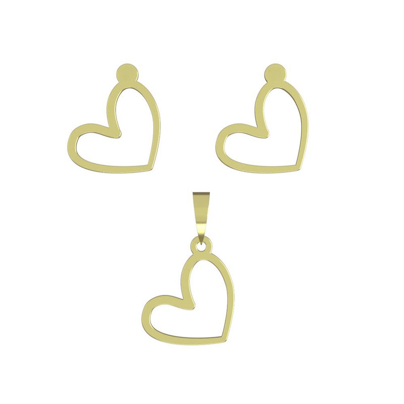 نیم ست طلا 18 عیار زنانه مدوپد مدل قلب کد NA17744 نیم ست طلا 18 عیار زنانه مدوپد مدل قلب کد NA17744