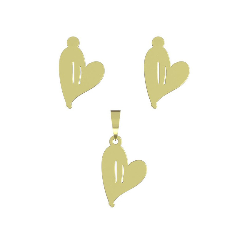 نیم ست طلا 18 عیار زنانه مدوپد مدل قلب کد NA17748 نیم ست طلا 18 عیار زنانه مدوپد مدل قلب کد NA17748