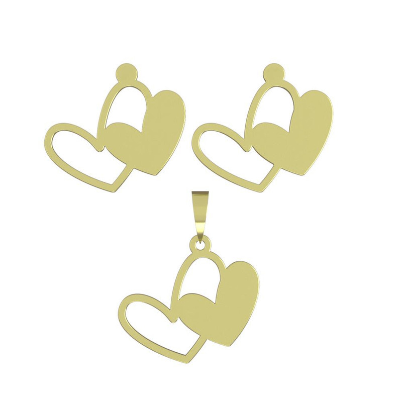 نیم ست طلا 18 عیار زنانه مدوپد مدل قلب کد NA17795 نیم ست طلا 18 عیار زنانه مدوپد مدل قلب کد NA17795