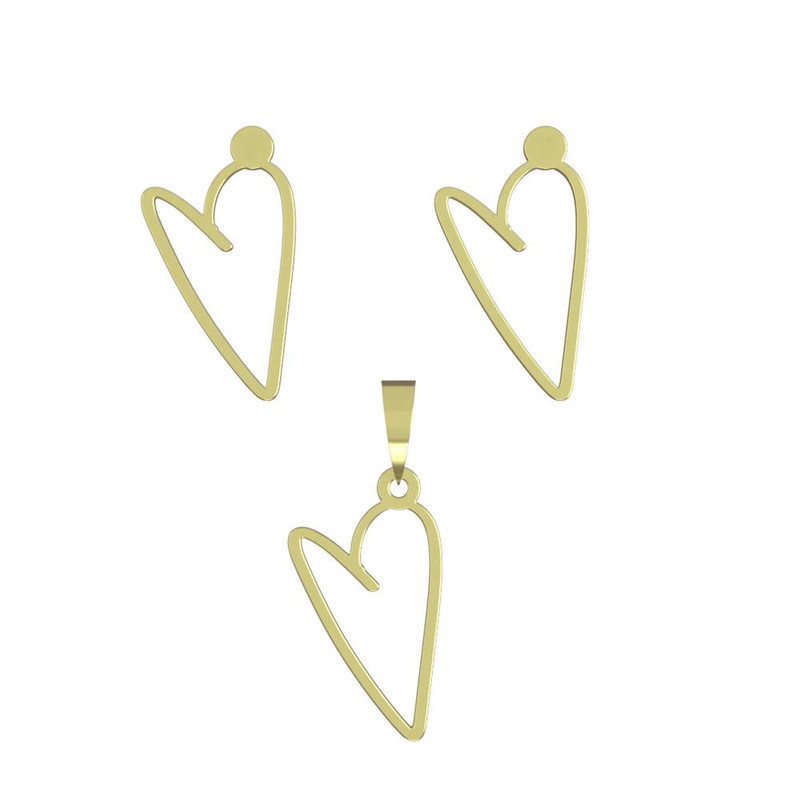 نیم ست طلا 18 عیار زنانه مدوپد مدل قلب کد NA17809 نیم ست طلا 18 عیار زنانه مدوپد مدل قلب کد NA17809