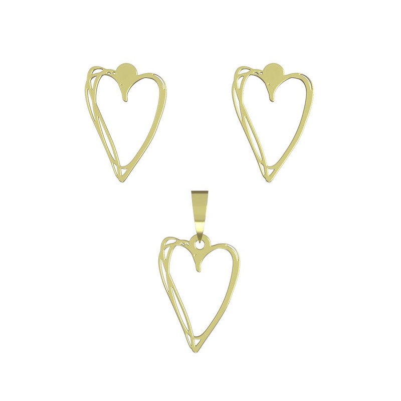 نیم ست طلا 18 عیار زنانه مدوپد مدل قلب کد NA17811 نیم ست طلا 18 عیار زنانه مدوپد مدل قلب کد NA17811