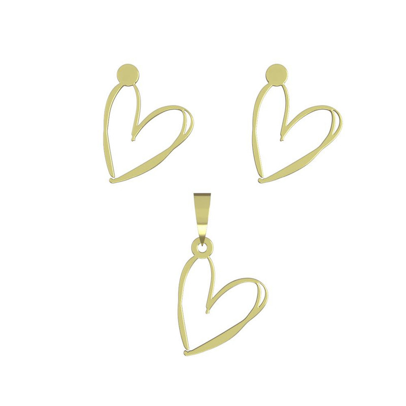 نیم ست طلا 18 عیار زنانه مدوپد مدل قلب کد NA17815 نیم ست طلا 18 عیار زنانه مدوپد مدل قلب کد NA17815