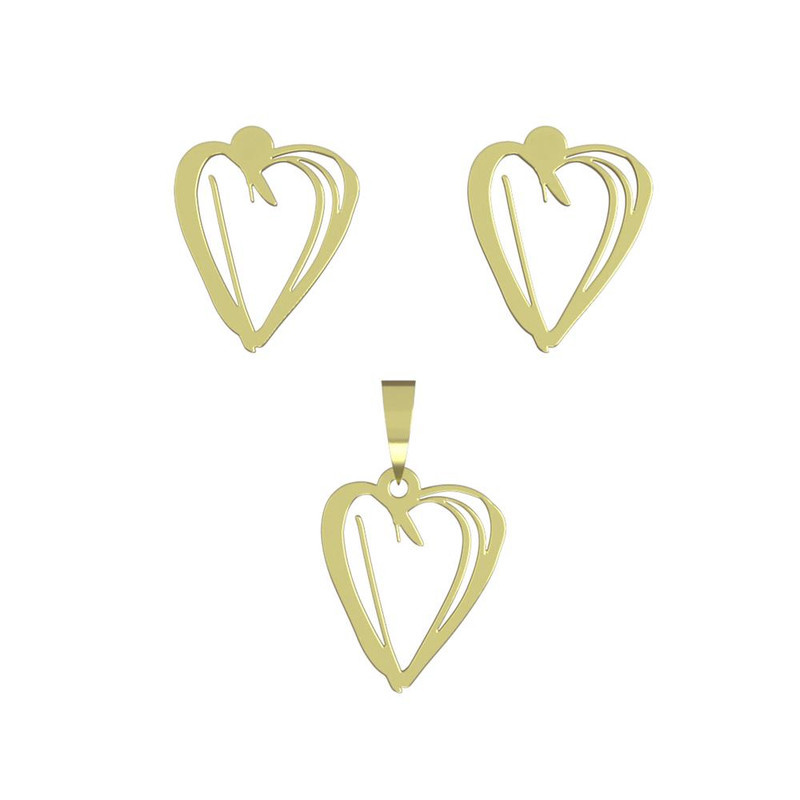 نیم ست طلا 18 عیار زنانه مدوپد مدل قلب کد NA17817 نیم ست طلا 18 عیار زنانه مدوپد مدل قلب کد NA17817