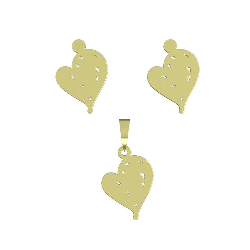 نیم ست طلا 18 عیار زنانه مدوپد مدل قلب کد NA17818 نیم ست طلا 18 عیار زنانه مدوپد مدل قلب کد NA17818