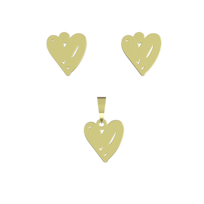 نیم ست طلا 18 عیار زنانه مدوپد مدل قلب کد NA17820 نیم ست طلا 18 عیار زنانه مدوپد مدل قلب کد NA17820